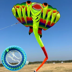 3D 13M Ray Soft Kite with 9 Air Vents Comes with A 200M Wire Wheel Made of Nylon Material That Is Easy To Fly and Tear Resistant