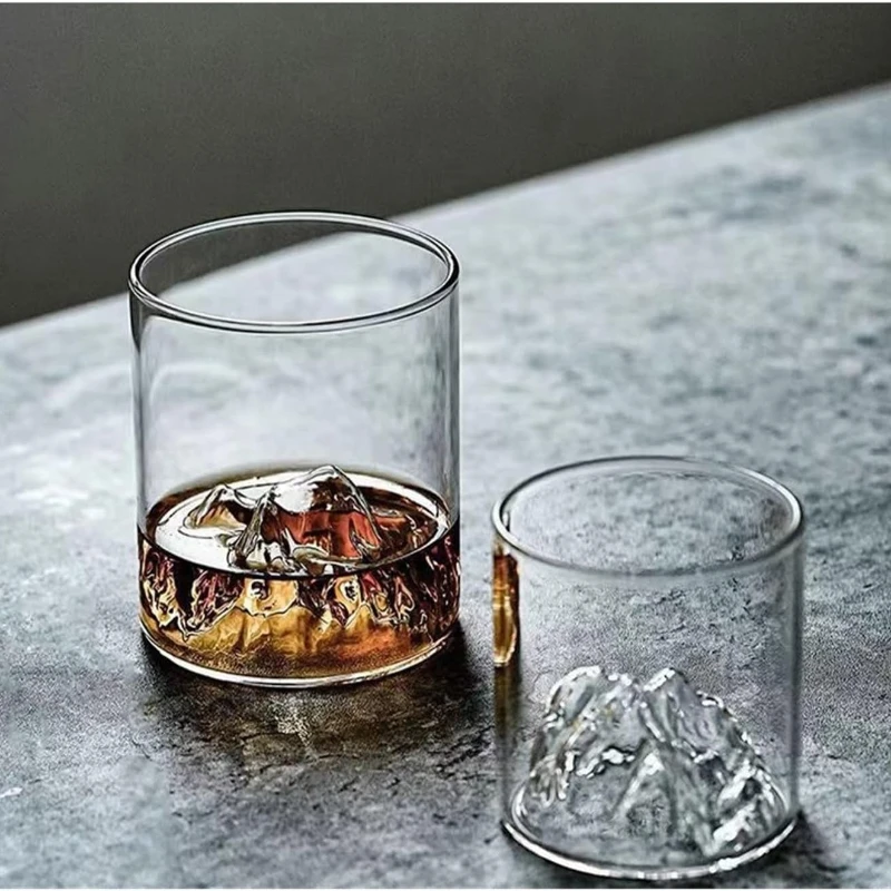 3D Landscape Cup Wine Whiskey Beer Tea Coffee Cup Glassware Mountain Crystal Glass for Drinking Bourbon Scotch Cocktails - Image 6
