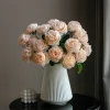 3Heads Rose Peony Artificial Flowers Silk Bouquet Roses Fake Flower for Table Vase Arrange DIY Home Wedding Decoration Flower