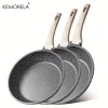 3PCS Ceramic Frying Pan Set Nonstick Healthy Cooking for Omelet & Steak Heat Resistant Handle Dishwasher Safe