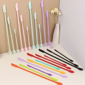 3Pcs/Set Silicone Spatula Heat Resistant Long Handle Dual-Ended Scraper and Spoon Jam Spatula Kitchen Gadget Kitchen Accessories