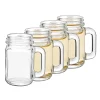 4 PCS Mini Mason Jar Mug Glass Shot Glass Set with Glass Handles, Whiskey Drinking Glasses/cups