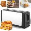 4 Slice Automatic Bread Toaster 6 Toasting Modes Breakfast Maker Machine Home Stainless Steel Toaster Oven Baking Cooking Tool