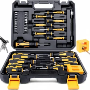 43/46pcs Magnetic Screwdriver Set with Box, Including Slotted, Cross, Hexagonal, Plum Blossom And Precision Screwdriver Sets