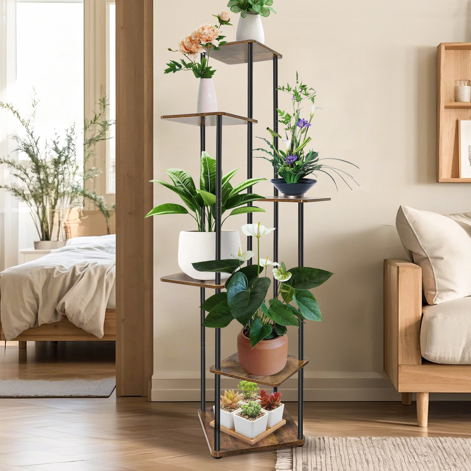 4/5/6 Tier Plant Stand Indoor Metal Plant Shelf,Indoor And Outdoor Display Racks,for Multiple Plants Small Corner Flower Stan - Image 5