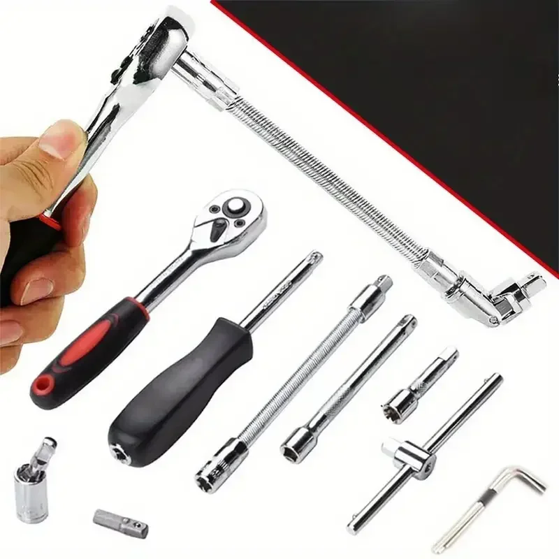 46pcs Socket Wrench Set Motorcycle Car Repair Tool Repair Ratchet Screwdriver Combination Household DIY Mechanical Tool Box - Image 5