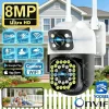 4K 8MP WiFi Surveillance Camera Wifi Outdoor Dual Lens PTZ IP Camera Auto Tracking Audio Video ONVIF Security CCTV Camera YOOSEE