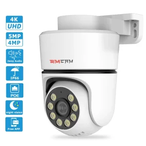 4K POE PTZ IP Camera Security Onvif Outdoor Color Night Vision Smart AI P2P Pan Tilt With Motion Detection Two Way Audio SD Slot