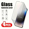 4Pcs HD Fingerprint Screen Protector for iPhone 17 16 15 14 13 12 11 Pro Max XR XS Max Tempered Glass For IPhone 7 8Plus Glass