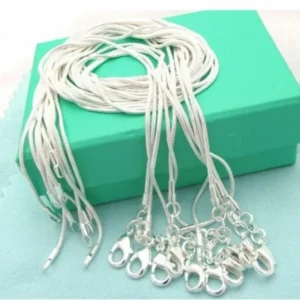 5/ 10PCS 40-75CM 925 sterling silver 1MM snake chain necklace jewelry For man women wedding Charms for pendant