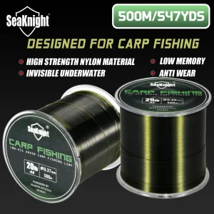 500M/547Yds Ultra-Durable Carp Fishing Line, 0.26Mm-0.40Mm, 4.54Kg-11.34Kg, Monofilament Nylon Fishing Line, Multiple Strength O
