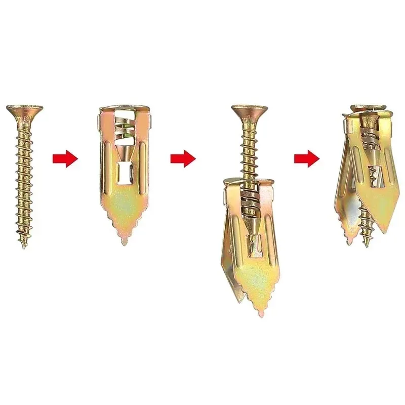 50/100pcs Self Drilling Drywall Anchors with Screws Expansion Nail Self-Tappe Screw Kit Heavy Duty Wall Anchors DIY Fixing Tools - Image 2