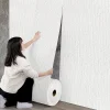 50cm linen foam 3D self-adhesive wall sticker PVC solid color thickened waterproof background wall renovation wallpaper