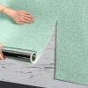 50cmX2.8/10m Linen 3D Foam Wallpaper Self-adhesive PVC Solid Color Thickened Waterproof Background Wall Renovation Wall Stickers