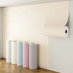 50cmX2.8m/10m Linen Self-adhesive PVC Solid Color 3D Foam Thickened Waterproof Background Wall home decor Wallpaper Wall Sticker