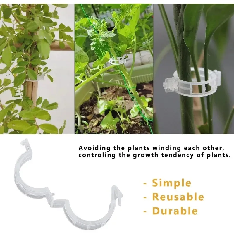 50pcs Tomato Clips Plastic Trellis Clips Plant Support Clipsfor Support, Grape Vine, Tomato Vine, Vegetables Plants Garden Clips - Image 2