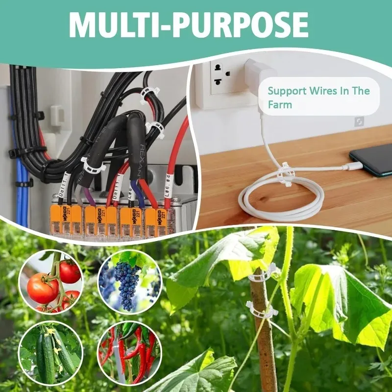 50pcs Tomato Clips Plastic Trellis Clips Plant Support Clipsfor Support, Grape Vine, Tomato Vine, Vegetables Plants Garden Clips - Image 3