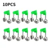 5/10pcs Fishing Bite Alarms Fishing Rod Bells Tip Clip Bells Ring Green ABS Fishing Accessory Outdoor Pole Fish Bites Indicators