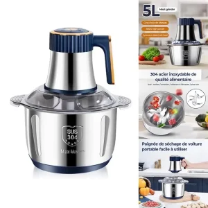 5L Food Grinder Stainless Steel Multifunctional Vegetable Slicer Processor Blender Electric Meat Mincer for Kitchen