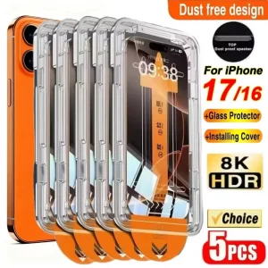 5PCS Dust Free Installation Privacy Screen Protector For iPhone 17 16 Pro Max 15 14 13 12 11 16e X XS XR 7 8 Plus Anti-Spy Glass