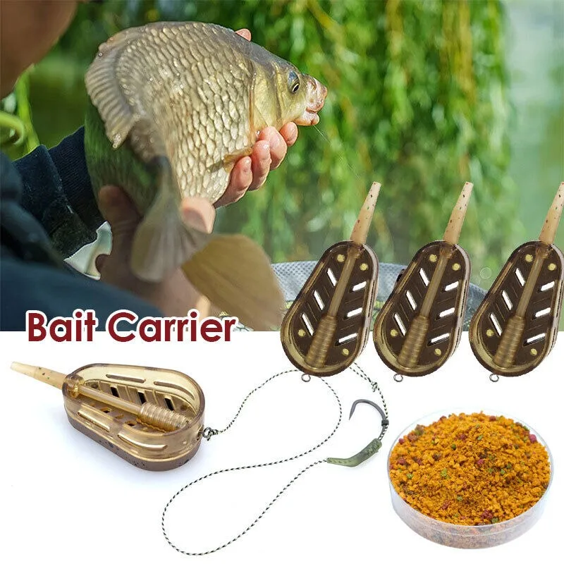5Pcs Embed Feeder for Fishing Inline Carp Fishing Feeder Alloy Sinker Fishing Lure Holder Mould Kit Fishing Tackle Tools