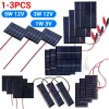 5W 5V/12V 1W 3V Mini Solar Panel Polysilicon Solar Epoxy Panel Module Light Cell Battery Charger for 3-12V Battery Charging