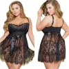 5XL Plus Size Lace See Through Dress with Panties Set Erotic Babydoll Women Sexy Lingerie Underwear Porn Costumes Sleepwear