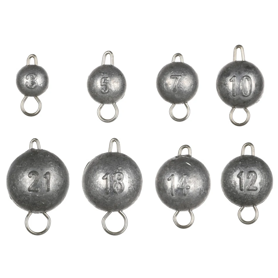 5pcs 2g-18g Fishing Weight Sinker Jig Head Deep Water Bullet Weight with Swivel Round Ball Sinkers Fishing Tackle Accessories - Image 4