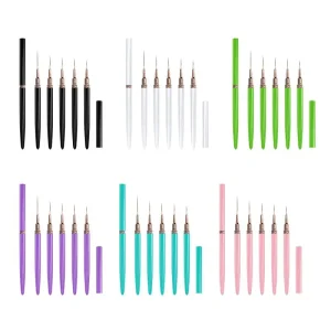 5pcs Nail Art Liner Brush Set UV Gel Nail Brushes Kits French Stripe Line Painting Drawing Flower Pen Professional Manicure Tool