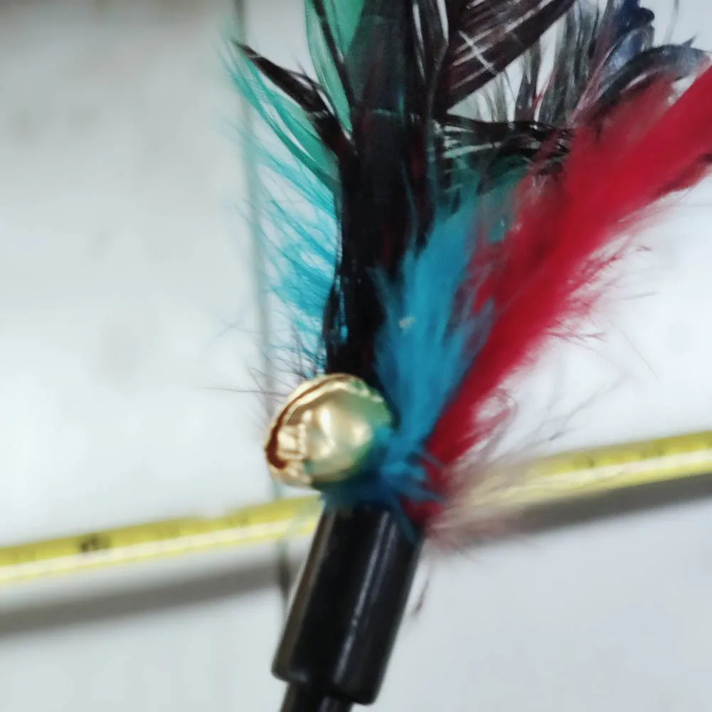 5pcs/set Short Rod Interactive Stick Colorful Feather Chicken Feather Cat Stick Bell Exquisite Creative Fashion Pet Cat Supplies - Image 5