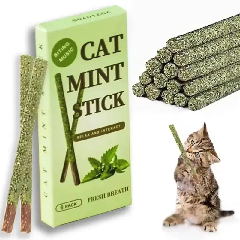 6-24Pcs Natural Matatabi Cat Stick Mint Caught Bite Excited Rods Silvervine For Cat Teeth Cleaning Treating Pet Supply Cat Toys - Image 2