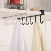 6-Hook Plastic Under Shelf Hanging Rack Kitchen Bathroom Wardrobe Organizer