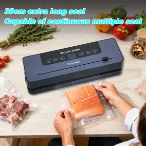 6 in 1 Vacuum Sealer Machine 30cm Longer Seal Food Sealer Built-In Cutter, Keep Meat Vegetables Snacks Fruits Grains Fresh