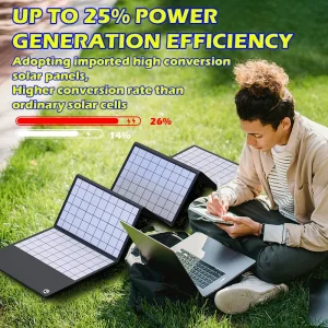 600W-1000W High Power Solar Panel Charger - Waterproof Foldable Design with Multiple USB Ports & DC Output for Outdoor Use