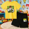 67 Anime Children's Spring and Autumn Two-Piece Cartoon Print Casual Hoodie + Pants Set for Boys and Girls Aged 2-13