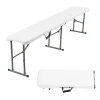 6FT Plastic Folding Bench Portable Outdoor Bench for Picnic Camping Garden