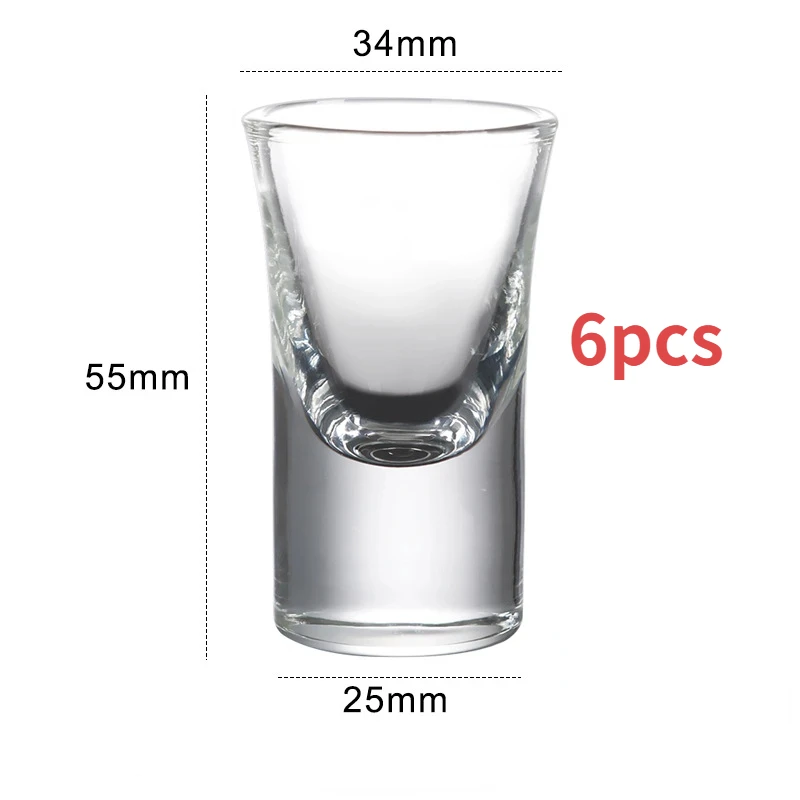 6PCs Glass Set Transparent 15ml Shot Glass Thickened Bottom Liquor Cup Bullet Cups One Mouth Small Cup Wine Drinkware Wholesale - Image 6