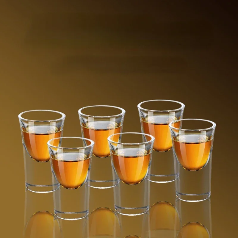 6PCs Glass Set Transparent 15ml Shot Glass Thickened Bottom Liquor Cup Bullet Cups One Mouth Small Cup Wine Drinkware Wholesale - Image 4