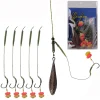 6Pcs Pre tied Carp hooks with Leadcore wire Leader 80g Carp Fishing weight Chod Helicopter Rigs Carp Fishing Tackle