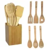 6pcs Kitchen Utensils Set Non-Stick Cookware For Kitchen Wooden Handle Soup Spoon Spatula Rice Spoon Shovel Kitchen Sets