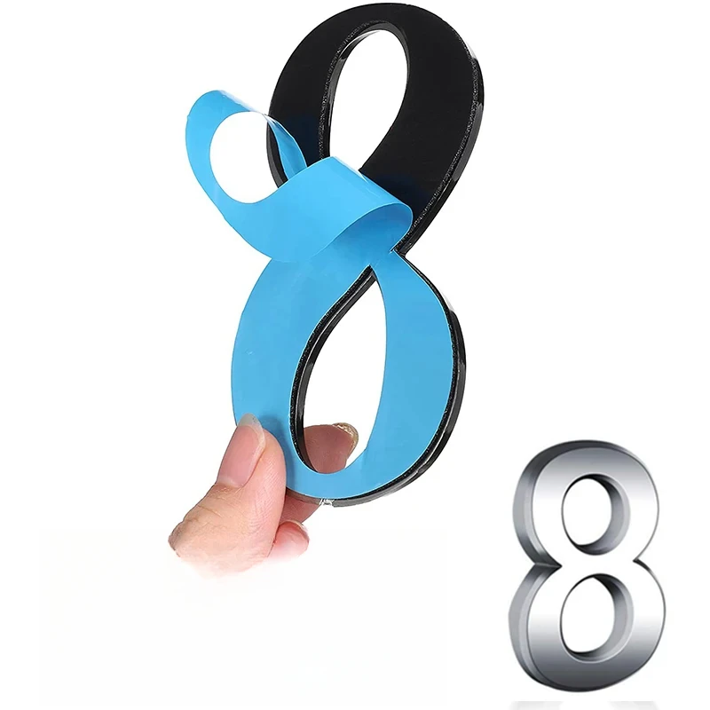 7CM 3D Numeral Door Plaque House Drawer Sign Plating Gate Digits,Mailbox Numbers 0-9, Apartment, Office, Hotel Room - Image 2