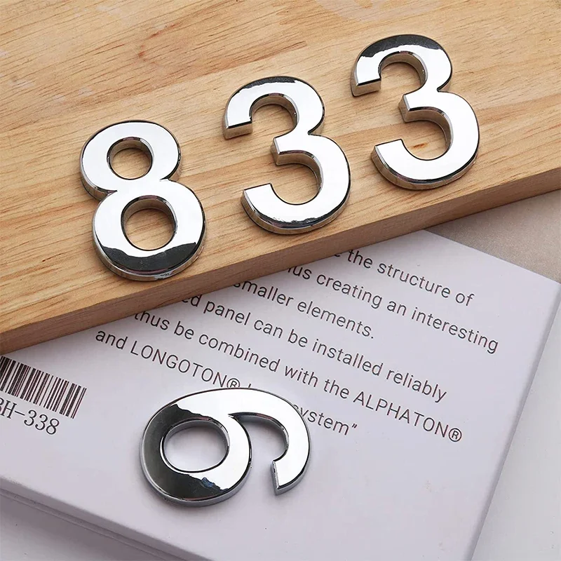 7CM 3D Numeral Door Plaque House Drawer Sign Plating Gate Digits,Mailbox Numbers 0-9, Apartment, Office, Hotel Room - Image 3