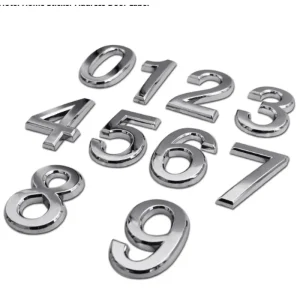 7CM 3D Numeral Door Plaque House Drawer Sign Plating Gate Digits,Mailbox Numbers 0-9, Apartment, Office, Hotel Room