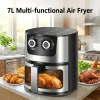 7L Smart Visual Air Fryer With Touch Button Multifunctional Stainless Steel Electric Air Fryer for Home Food Baking French Fries