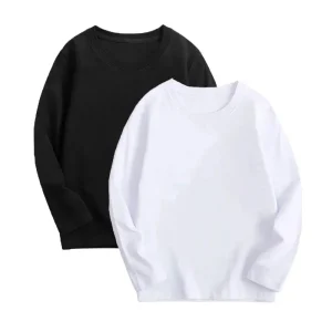 8 Colour Kids Cotton Long Sleeve Round Neck T Shirt Boys Girl Spring Autumn Thin Basic Tops Teenage 6 8 10 12 Years