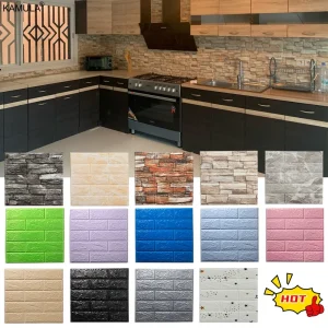 8/20pcs Foam 3D Brick Wall Stickers Adhesive Panel Home Decor Living Room Bedroom House Decoration Bathroom Waterproof Wallpaper