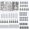 85Pcs Fishing Weights Sinkers Kit Nail Weights Drop shot Bullet Fishing weight for Wacky rig Texas rig Bass Trout Fishing Tackle