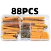 88PCS Drywall Anchors and Screws Assortment Kit M6/8/10 Zinc Plated Flat Head Screws for Woodworking and Expansion Tubes