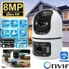 8MP WiFi IP Camera Dual Lens Baby Monitor with Adjustable Bracket Security Wireless Surveillance Cameras Onvif 10X Zoom Mini Cam
