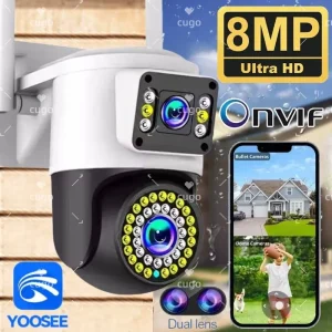 8MP WiFi Surveillance Camera Dual Lens IP Camera 10X Digital Zoom PTZ 4K ONVIF Human Detect Night Vision Outdoor Security Yoosee